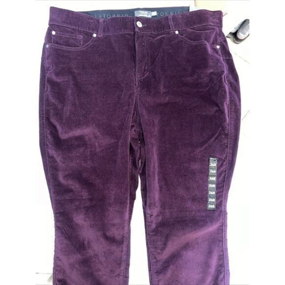 Torrid Bombshell Skinny Pants Women's 26R Purple Corduroy Stretch Waistband-New - Picture 11 of 11